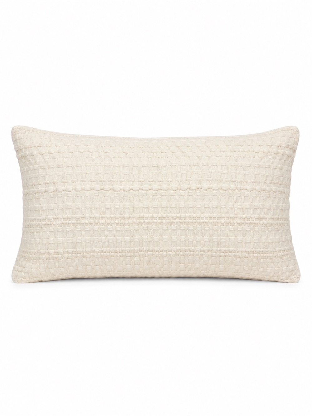 Cream Textured Lumbar Pillow Cover 12x20 Neutral Modern Boho Home Decor NWT